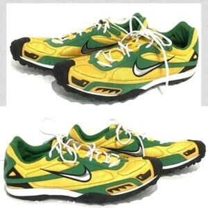 Nike Track Spikes Rare Men's Size 12 U of O Bowerman Spikes Yellow Green NWOB